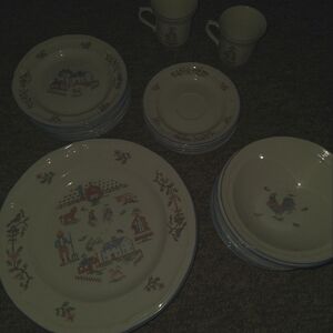 Vintage brick oven stoneware set